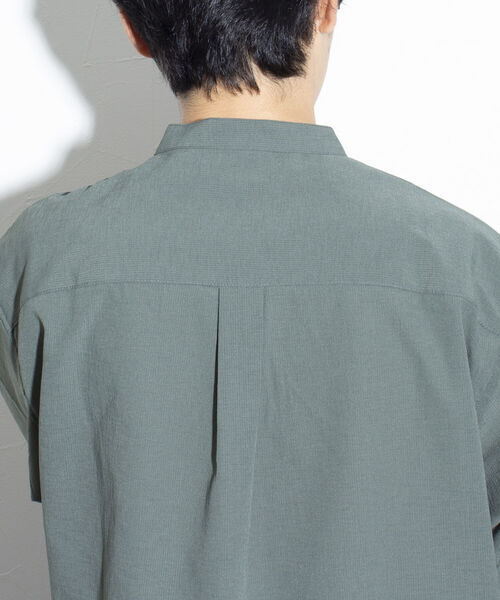 GLOSTER（グロスター）の「【GLOSTER/グロスター】EVALET バンドカラーシャツ 日本製（シャツ/ブラウス・メンズ・オリーブ/ライトブルー/キナリ/ネイビー・M/L/S）」の12枚目の写真