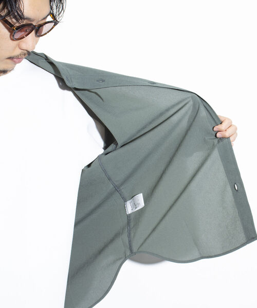 GLOSTER（グロスター）の「【GLOSTER/グロスター】EVALET バンドカラーシャツ 日本製（シャツ/ブラウス・メンズ・オリーブ/ライトブルー/キナリ/ネイビー・M/L/S）」の13枚目の写真