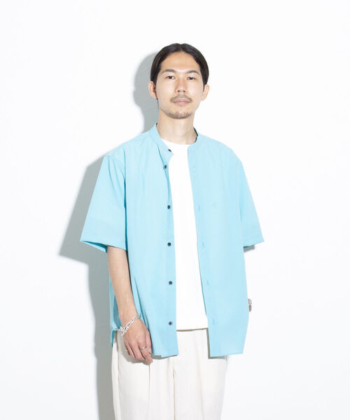 GLOSTER（グロスター）の「【GLOSTER/グロスター】EVALET バンドカラーシャツ 日本製（シャツ/ブラウス・メンズ・オリーブ/ライトブルー/キナリ/ネイビー・M/L/S）」の19枚目の写真