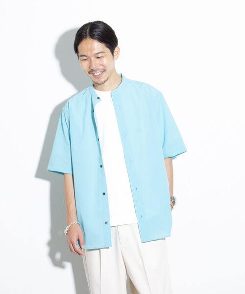 GLOSTER（グロスター）の「【GLOSTER/グロスター】EVALET バンドカラーシャツ 日本製（シャツ/ブラウス・メンズ・オリーブ/ライトブルー/キナリ/ネイビー・M/L/S）」の22枚目の写真