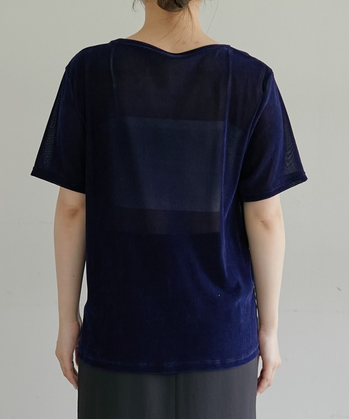 COLLAGE GALLARDAGALANTE（コラージュガリャルダガランテ）の「シアーフロッキーTシャツ（Tシャツ/カットソー・レディース・ネイビー/オリーブ・FREE）」の13枚目の写真