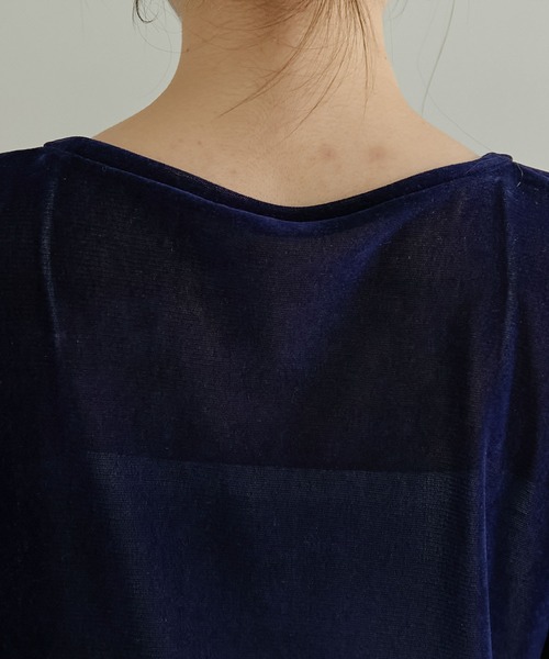 COLLAGE GALLARDAGALANTE（コラージュガリャルダガランテ）の「シアーフロッキーTシャツ（Tシャツ/カットソー・レディース・ネイビー/オリーブ・FREE）」の14枚目の写真