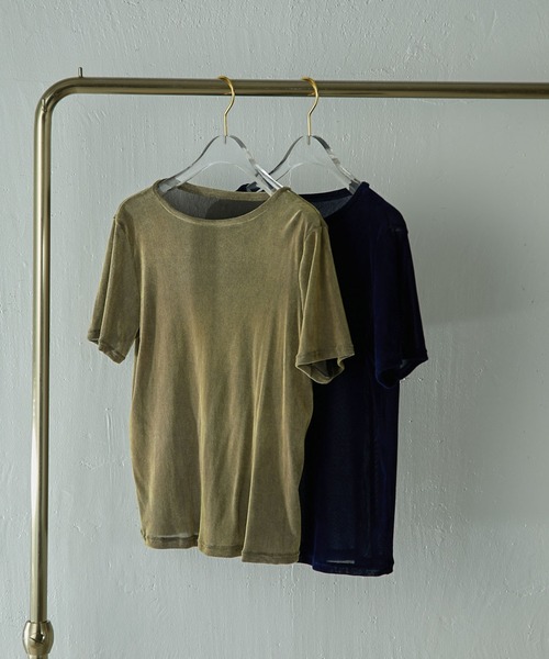 COLLAGE GALLARDAGALANTE（コラージュガリャルダガランテ）の「シアーフロッキーTシャツ（Tシャツ/カットソー・レディース・ネイビー/オリーブ・FREE）」の19枚目の写真