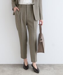 INDIVI | 【定番スーツ/洗える/メランジ】ウールライクタックテーパードパンツ(スーツパンツ)