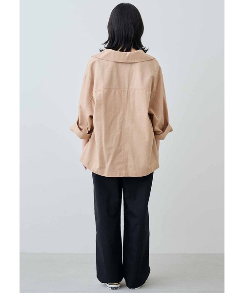 MEDE19F（メデジュウキュウ）の「ＭＥＤＥ１９Ｆ　コットン素材のワイドスリーブシャツジャケット〈ベージュ〉（その他アウター・レディース・ベージュ・MEDIUM/LARGE/X-LARGE）」の6枚目の写真