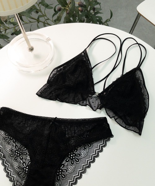セール】バッククロスノンパテッド三角ブラジャーショーツセット
