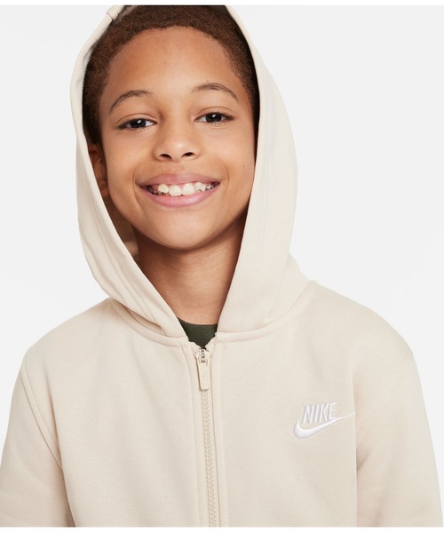 NIKE（ナイキ）の「ナイキ クラブ フリース ジュニア フレンチ テリー フルジップ パーカー / Nike Club Fleece Big Kids' French Terry Full-Zip Hoodie ＜130-170cm 展開＞（パーカー・キッズ・ブラック/ブラウン系その他2/グレー系その他/サーモンピンク/エメラルド/ブルー系その他2・160/170/130/140/150）」の8枚目の写真