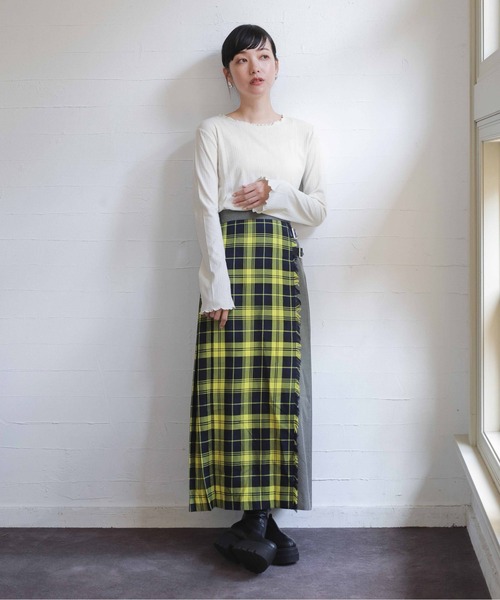 LOWRYS FARM（ローリーズファーム）の「ハイショクチェックキルトスカート　972487（スカート・レディース・イエロー/オレンジ・FREE）」の16枚目の写真