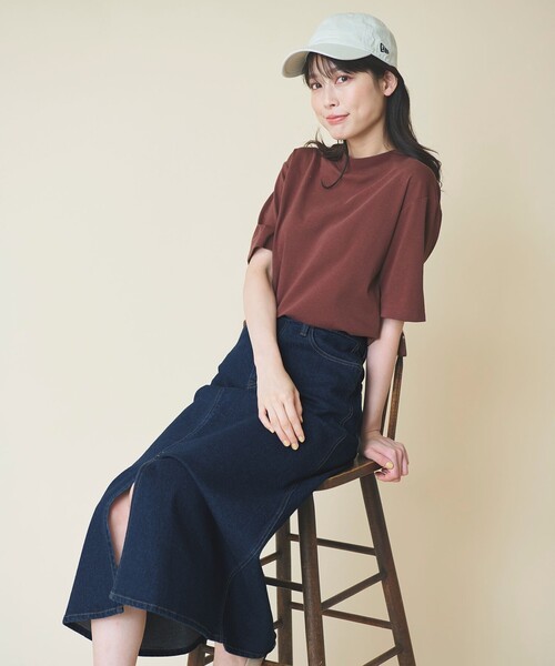 ANY（エニィ）の「【UVケア】ビューティーベーシックモックネック半袖プルオーバー（Tシャツ/カットソー・レディース・ワイン系/グレー系/アイボリー系/ブラック系・3/2）」の5枚目の写真