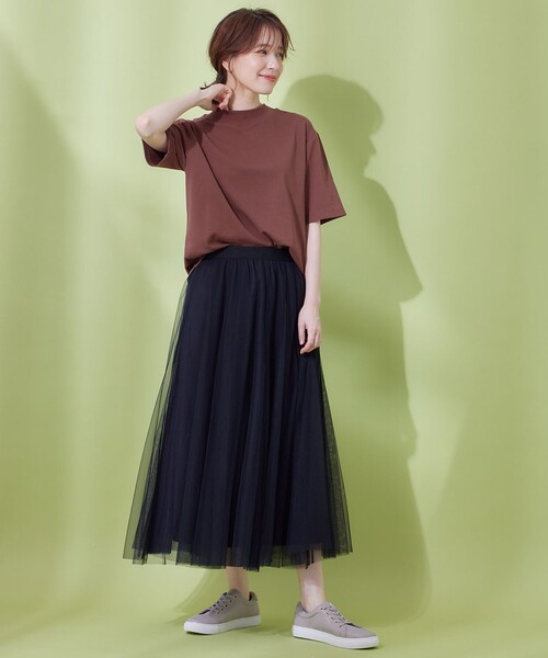 ANY（エニィ）の「【UVケア】ビューティーベーシックモックネック半袖プルオーバー（Tシャツ/カットソー・レディース・ワイン系/グレー系/アイボリー系/ブラック系・3/2）」の9枚目の写真