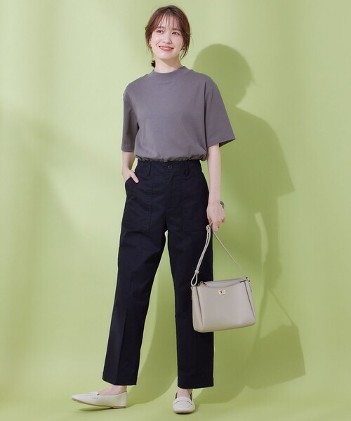 ANY（エニィ）の「【UVケア】ビューティーベーシックモックネック半袖プルオーバー（Tシャツ/カットソー・レディース・ワイン系/グレー系/アイボリー系/ブラック系・3/2）」の13枚目の写真