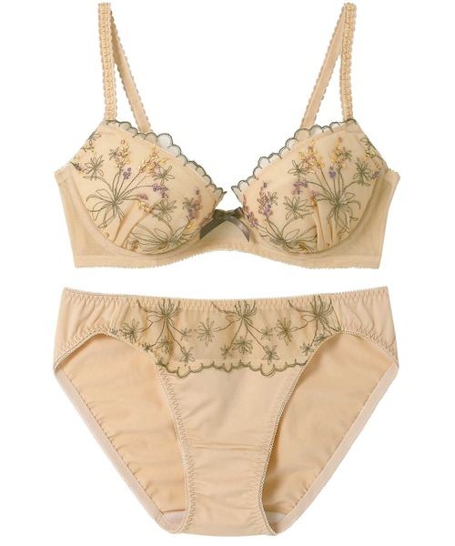 AMPHI（アンフィ）の「【まる胸メイク】ブラ&ショーツセット（ブラ&ショーツ・レディース・ダークベージュ/ネイビー/アイボリー/ピンクベージュ/サックスブルー/ライトピンク/オレンジ/ブラウン/ライトアッシュグレー/ライトパープル/オリーブ/ブラック・B65/C65/C70/D75/E75/E65/B70/D65/D70/B75/C75/E70）」の20枚目の写真