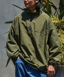 限定展開 ビッグシルエット ハーフジップ ナイロンプルオーバー/POジャケット/アノラック