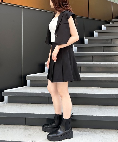 INGNI(イング)の「サイドベルトプリーツ/スカパン(セットアップ対応)(その他パンツ・レディース・ブラウン系その他2/ブラック/グレー・FREE)」の6枚目の写真