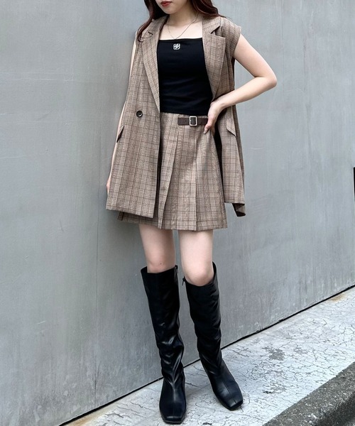 INGNI(イング)の「サイドベルトプリーツ/スカパン(セットアップ対応)(その他パンツ・レディース・ブラウン系その他2/ブラック/グレー・FREE)」の18枚目の写真