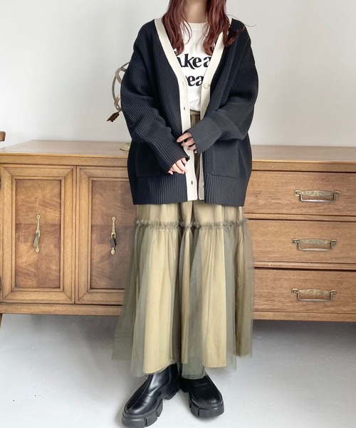 LOWRYS FARM（ローリーズファーム）の「リバーシブルチュールスカート　975536（スカート・レディース・グレー/グリーン/ブラック/アイボリー・FREE）」の17枚目の写真