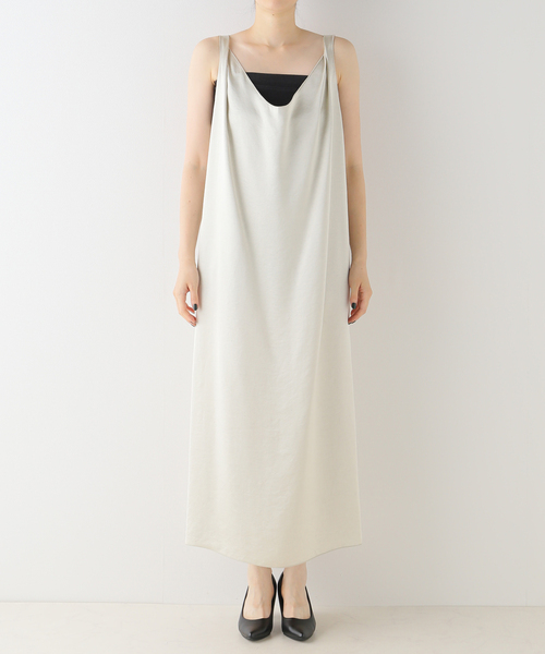 AP STUDIO(エーピーストゥディオ)の「SATIN LAYERED ONEPIECE(ワンピース・レディース・ネイビー/アイボリー・FREE)」の3枚目の写真