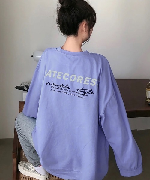 NinaetLina(ニナエリナ)の「ビッグシルエットプリントロングTシャツ(Tシャツ/カットソー・レディース・ブルー/ブラック/ホワイト・FREE)」の10枚目の写真