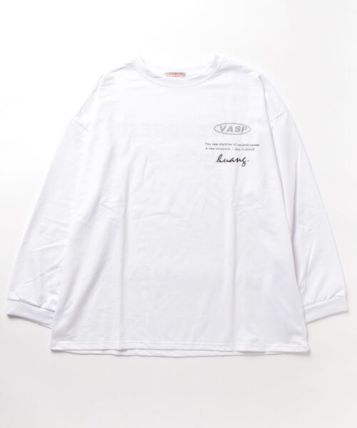 NinaetLina(ニナエリナ)の「ビッグシルエットプリントロングTシャツ(Tシャツ/カットソー・レディース・ブルー/ブラック/ホワイト・FREE)」の11枚目の写真