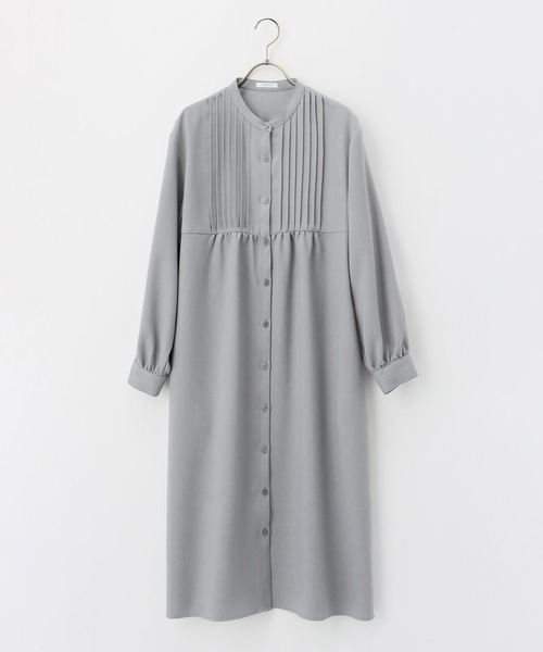 Honeys（ハニーズ）の「ピンタックシャツワンピース（シャツワンピース・レディース・ミント/ベージュ/ネイビー/モカ/スミクロ・L/S/M）」の21枚目の写真