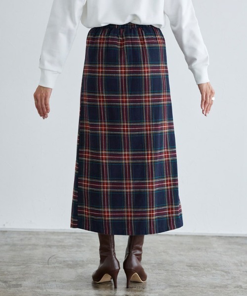 Pierrot（ピエロ）の「タータンチェック柄ロングスカート（スカート・レディース・ネイビー/ブラック・M/PM/L）」の20枚目の写真