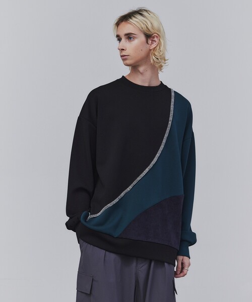 tk.TAKEO KIKUCHI(ティーケータケオキクチ)の「◆カーブスイッチステッチカットソー(Tシャツ/カットソー・メンズ・ダークグリーン系4/ホワイト系5/ブルー系4・01/02/03)」の2枚目の写真