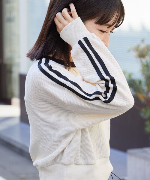 tシャツ PUBLUX/パブリュクス シアー パイピング ロンT　限定展開 レディース PUBLUX（パブリュクス）の「PUBLUX/パブリュクス ショート丈袖