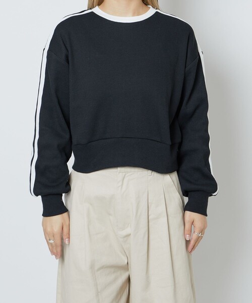 tシャツ PUBLUX/パブリュクス シアー パイピング ロンT　限定展開 レディース PUBLUX（パブリュクス）の「PUBLUX/パブリュクス ショート丈袖