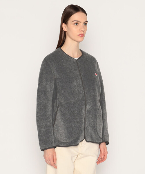 DANTON（ダントン）の「WOMEN'S FLEECE COLLARLESS JACKET（ノーカラージャケット・レディース・ダークグリーン/グレー/ベージュ/クリーム/ブルー/チャコール/ブラック・34/36/38）」の10枚目の写真