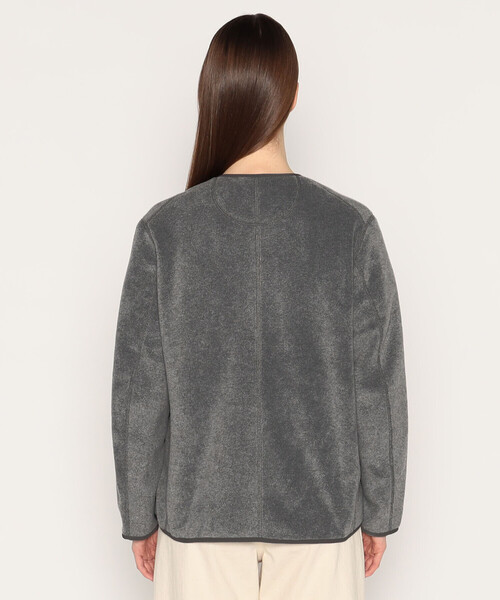 DANTON（ダントン）の「WOMEN'S FLEECE COLLARLESS JACKET（ノーカラージャケット・レディース・ダークグリーン/グレー/ベージュ/クリーム/ブルー/チャコール/ブラック・34/36/38）」の13枚目の写真