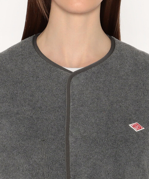 DANTON（ダントン）の「WOMEN'S FLEECE COLLARLESS JACKET（ノーカラージャケット・レディース・ダークグリーン/グレー/ベージュ/クリーム/ブルー/チャコール/ブラック・34/36/38）」の14枚目の写真