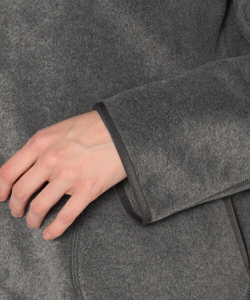 DANTON（ダントン）の「WOMEN'S FLEECE COLLARLESS JACKET（ノーカラージャケット・レディース・ダークグリーン/グレー/ベージュ/クリーム/ブルー/チャコール/ブラック・34/36/38）」の15枚目の写真