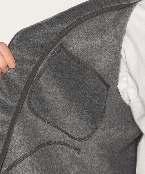 DANTON（ダントン）の「WOMEN'S FLEECE COLLARLESS JACKET（ノーカラージャケット・レディース・ダークグリーン/グレー/ベージュ/クリーム/ブルー/チャコール/ブラック・34/36/38）」の18枚目の写真