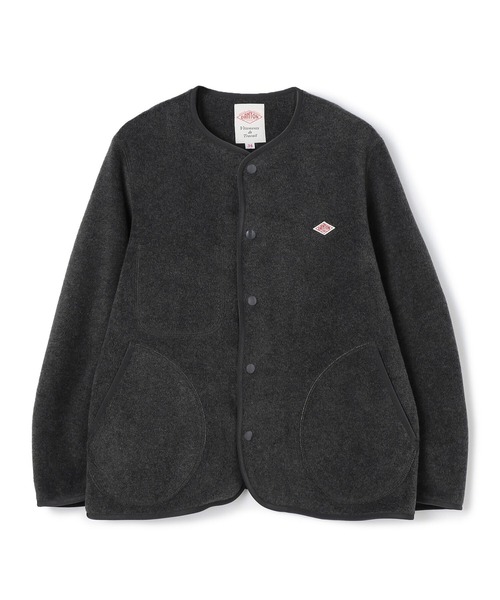 DANTON（ダントン）の「WOMEN'S FLEECE COLLARLESS JACKET（ノーカラージャケット・レディース・ダークグリーン/グレー/ベージュ/クリーム/ブルー/チャコール/ブラック・34/36/38）」の4枚目の写真