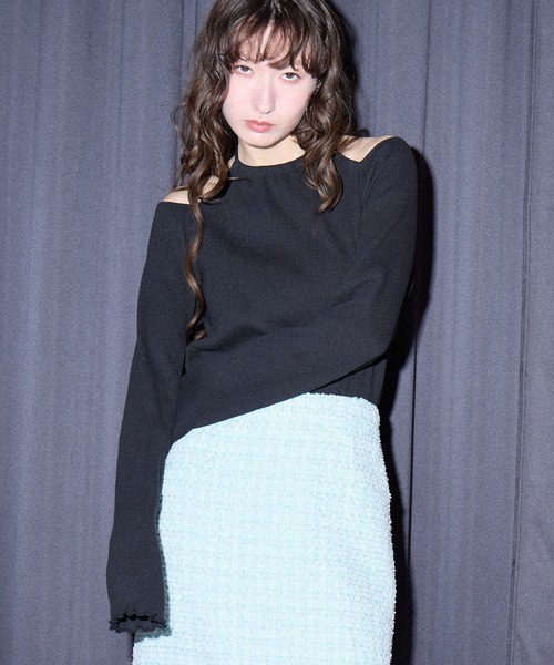 ELLEgirl（エルガール）の「カットワークホルターロンT【ELLEgirl/エル ガール】（Tシャツ/カットソー・レディース・ライトグリーン/ダークオレンジ/ブラック/ブルー・FREE）」の12枚目の写真