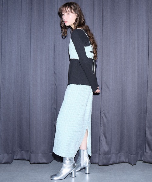 ELLEgirl（エルガール）の「カットワークホルターロンT【ELLEgirl/エル ガール】（Tシャツ/カットソー・レディース・ライトグリーン/ダークオレンジ/ブラック/ブルー・FREE）」の18枚目の写真