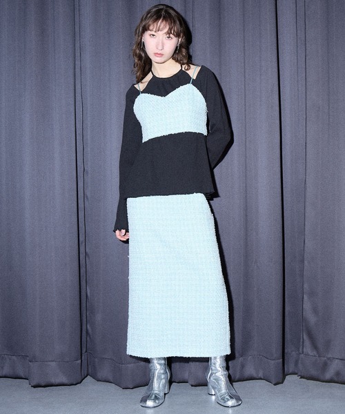 ELLEgirl（エルガール）の「カットワークホルターロンT【ELLEgirl/エル ガール】（Tシャツ/カットソー・レディース・ライトグリーン/ダークオレンジ/ブラック/ブルー・FREE）」の19枚目の写真