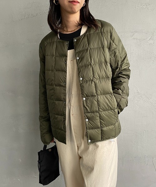 TAION（タイオン）の「【WEB限定】[TAION/タイオン] クルーネック インナーダウンジャケット（ダウンジャケット/コート・レディース・ライトグレー/カーキ/ブラック/グレー/オリーブ・XL/M/L）」の22枚目の写真