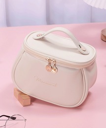 florist（フローリスト）の「【ブラシ収納＆小物ポケット付き】大容量 レザータッチラウンドメイクポーチ/化粧ポーチ（ポーチ）」