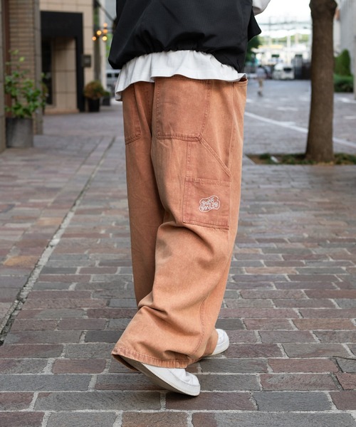 刺繍入りウォッシュペインターワイドパンツ（その他パンツ）｜kutir