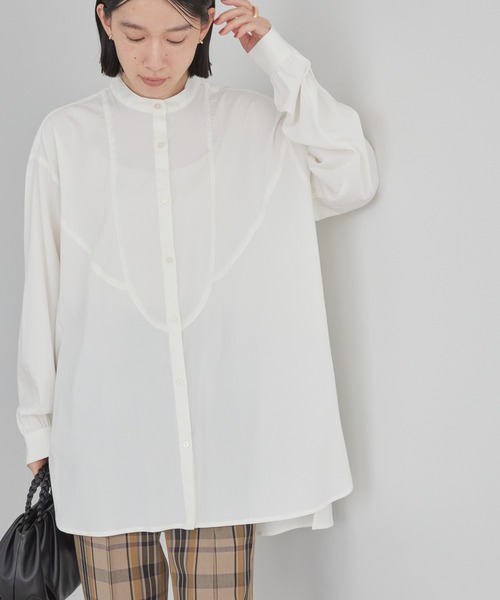 AMERICAN HOLIC(アメリカンホリック)の「ヨーク切り替えチュニック(チュニック・レディース・キャメル/アイボリー/ブラック/ブルー・M/L)」の2枚目の写真