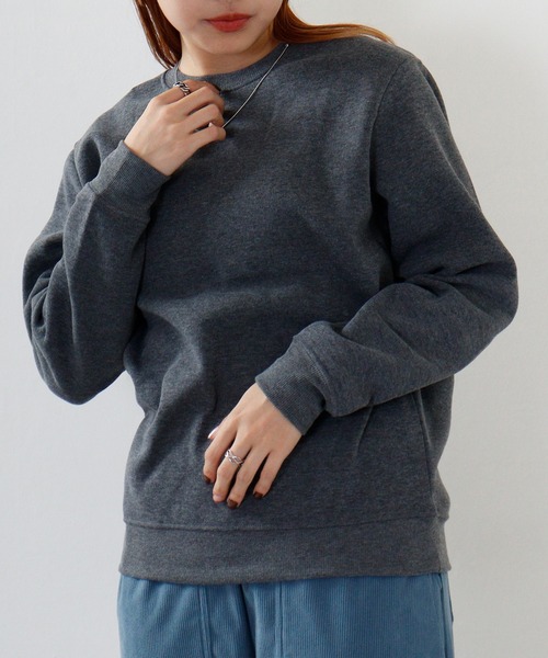 ACE(エース)の「ACE 無地 トレーナー(スウェット・メンズ・杢グレー/ホワイト/ラベンダー/カーキ/ネイビー/ブルーグレー/チャコールグレー/オートミール/ブラック/ベージュ/ブラウン/ワイン/スモークピンク/オレンジ/チャコール・L/M/LL)」の3枚目の写真