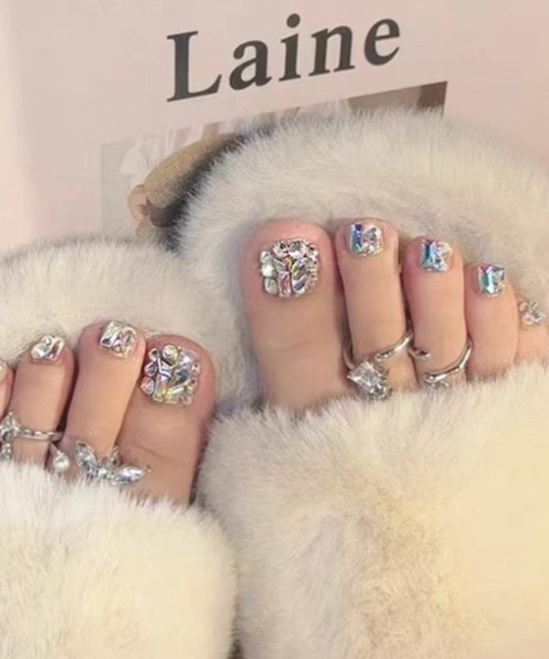 DiamondHearts（ダイヤモンドハーツ）の「フット ネイルチップ 貼るだけ（ネイルシール/ネイルチップ・レディース・C/B/D/E・FREE）」の3枚目の写真