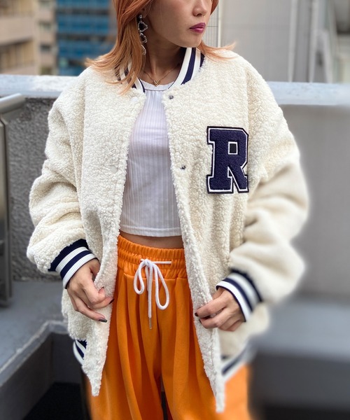 【セール】RIKKA FEMME/リッカファム ジャケット ボアスタジャン NY/NWRF23FW02（ブルゾン）｜RIKKA FEMME（リッカファーム）