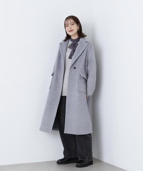 N.(N. Natural Beauty Basic)(エヌエヌナチュラルビューティーベーシック)の「◆シャギーロングコート(チェスターコート・レディース・グレー/ベージュ・MEDIUM)」の5枚目の写真