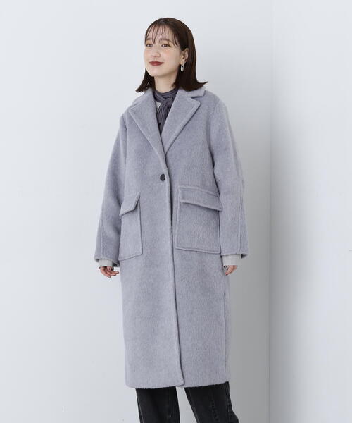 N.(N. Natural Beauty Basic)(エヌエヌナチュラルビューティーベーシック)の「◆シャギーロングコート(チェスターコート・レディース・グレー/ベージュ・MEDIUM)」の10枚目の写真