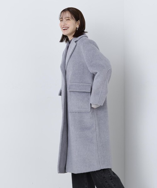 N.(N. Natural Beauty Basic)(エヌエヌナチュラルビューティーベーシック)の「◆シャギーロングコート(チェスターコート・レディース・グレー/ベージュ・MEDIUM)」の11枚目の写真
