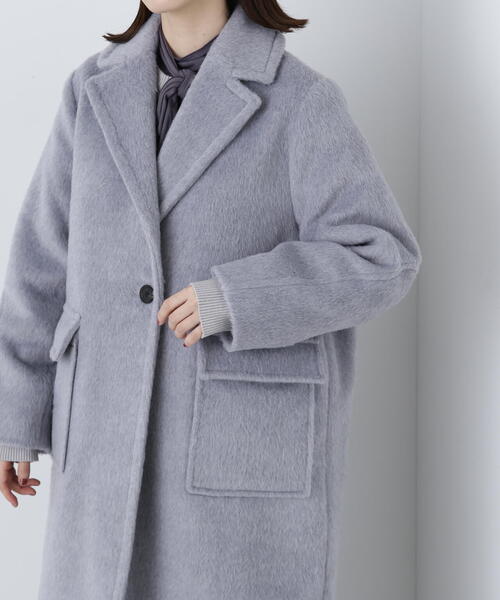 N.(N. Natural Beauty Basic)(エヌエヌナチュラルビューティーベーシック)の「◆シャギーロングコート(チェスターコート・レディース・グレー/ベージュ・MEDIUM)」の13枚目の写真