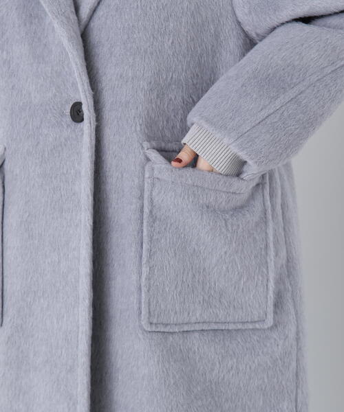 N.(N. Natural Beauty Basic)(エヌエヌナチュラルビューティーベーシック)の「◆シャギーロングコート(チェスターコート・レディース・グレー/ベージュ・MEDIUM)」の14枚目の写真