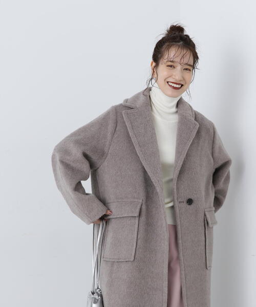 N.(N. Natural Beauty Basic)(エヌエヌナチュラルビューティーベーシック)の「◆シャギーロングコート(チェスターコート・レディース・グレー/ベージュ・MEDIUM)」の18枚目の写真